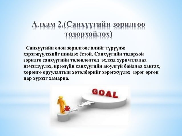 Хувь хүний санхүүгийн төлөвлөлт ба ажил мэргэжлийн төлөвлөлт | PPT