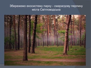 Збережемо екосистему парку - смарагдову перлину
міста Світловодська
 