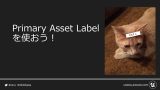 #UE4Osaka
Primary Asset Label
を使おう！
 