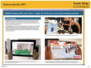 www.trade-help.com
04.12.17 14
Тренды ритейл 2017
 
