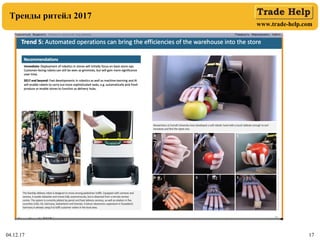 www.trade-help.com
04.12.17 17
Тренды ритейл 2017
 