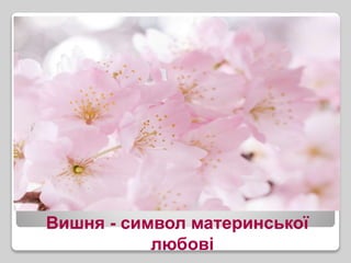 Вишня - символ материнської
любові
 