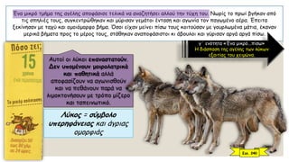 Ένα μικρό τμήμα της αγέλης αποφάσισε τελικά να αναζητήσει αλλού την τύχη του. Νωρίς το πρωί βγήκαν από
τις σπηλιές τους, συγκεντρώθηκαν και μύρισαν γεμάτοι ένταση και αγωνία τον παγωμένο αέρα. Έπειτα
ξεκίνησαν με ταχύ και ομοιόμορφο βήμα. Όσοι είχαν μείνει πίσω τους κοιτούσαν με γουρλωμένα μάτια, έκαναν
μερικά βήματα προς το μέρος τους, στάθηκαν αναποφάσιστοι κι άβουλοι και γύρισαν αργά αργά πίσω.
γ΄ ενότητα «Ένα μικρό...πίσω»
Η διάσπαση της αγέλης των λύκων
εξαιτίας του χειμώνα.
Λύκος = σύμβολο
υπερηφάνειας και άγριας
ομορφιάς
Αυτοί οι λύκοι επαναστατούν.
Δεν υπομένουν μοιρολατρικά
και παθητικά αλλά
αποφασίζουν να αγωνισθούν
και να πεθάνουν παρά να
λιμοκτονήσουν με τρόπο μίζερο
και ταπεινωτικό.
Σελ. 240
 