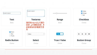 改行を<br>として扱う
のか、pで囲むのか、そ
のままなのか指定でき
る
 