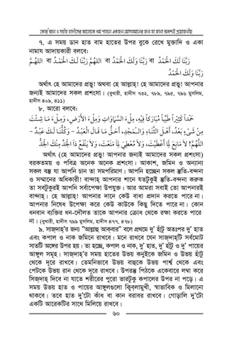 ‡KviÕAvbImnxnnv`x‡miAv‡jv‡Kag©cvj‡bGKRb†gvmjgv‡biRb¨hvRvbvAek¨BcÖ‡qvRbxq
60
7. G mgq Wvb nvZ evg nv‡Zi Dci ey‡K †i‡L gy³vw` I GKv
bvgvh Av`vqKvix ej‡e:
evevev
### #
A_©vr †n Avgv‡`i cÖfy! A_ev †n Avj−vn! †n Avgv‡`i cÖfy! Avcbvi
Rb¨B Avgv‡`i mKj cÖksmv| (eyLvix, nv`xm 732, 789, 795, 796 gymwjg,
nv`xm 409, 411)
8. Av‡iv ej‡e:
ï,,¯
,,−−
!¯,¯ ¯,
A_©vr (†n Avgv‡`i cÖfy! Avcbvi Rb¨B Avgv‡`i mKj cÖksmv)
eiKZgq I cweÎ A‡bK A‡bK cÖksmv| AvKvk, Rwgb I Ab¨vb¨
mKj e¯‘ hv Avcwb Pvb Zv mgcwigvY| Avcwb n‡”Qb mKj ¯‘wZ-e›`bv
I m¤§v‡bi AwaKvix! ev›`vn Avcbvi kv‡b hZUzKzB ¯‘wZ-e›`bv Ki“K
Zv meUzKziB Avcwb me©v‡c¶v Dchy³| Avi Avgiv mevB †Zv AvcbviB
ev›`vn| †n Avj−vn! Avcbvi `v‡b †KD evav cÖ`vb Ki‡Z cv‡i bv|
Avcbvi wb‡la D‡c¶v K‡i †KD KvD‡K wKQy w`‡Z cv‡i bv| †Kvb
abevb e¨w³i ab-‡`ŠjZ Zv‡K Avcbvi †µva †_‡K i¶v Ki‡Z cv‡i
bv| (eyLvix, nv`xm 799 gymwjg, nv`xm 477, 478)
9. mvR`vnÕi Rb¨ ÓAvj−vû AvKeviÓ e‡j cÖ_‡g `yÕ nuvUz AZtci `yÕ nvZ
Ges Kcvj I bvK Rwg‡b ivL‡e| g‡b ivL‡e ‡hb mvR`vnwU me©‡gvU
mvZwU A‡½i Dci nq| Zv n‡”Q, Kcvj I bvK, `yÕ nvZ, `yÕ nvuUz I `yÕ cv‡qi
Av½yj mg~n| mvR`vnÕi mgq nv‡Zi Dfq KbyB‡K Rwgb I Dfq nuvUz
†_‡K `~‡i ivL‡e| †Zgwbfv‡e Dfq evû‡K Dfq cvk¦© †_‡K Ges
†cU‡K Dfq ivb †_‡K `~‡i ivL‡e| Dciš‘ wcV‡K G‡Kev‡i j¤^v K‡i
wmR`vn w`‡e bv hv‡Z kix‡ii cy‡iv fviUzKz Kcv‡ji Dci bv c‡o| G
mgq Dfq nvZ I cv‡qi Av½yj¸‡jv wK¡ejvgyLx, ¯^vfvweK I wgjv‡bv
_vK‡e| Z‡e nvZ `yÕ‡Uv Kuva ev Kvb eivei ivL‡e| †Mvovwj `yÕ‡Uv
GKwU Av‡iKwUi mv‡_ wgwj‡q ivL‡e|
 