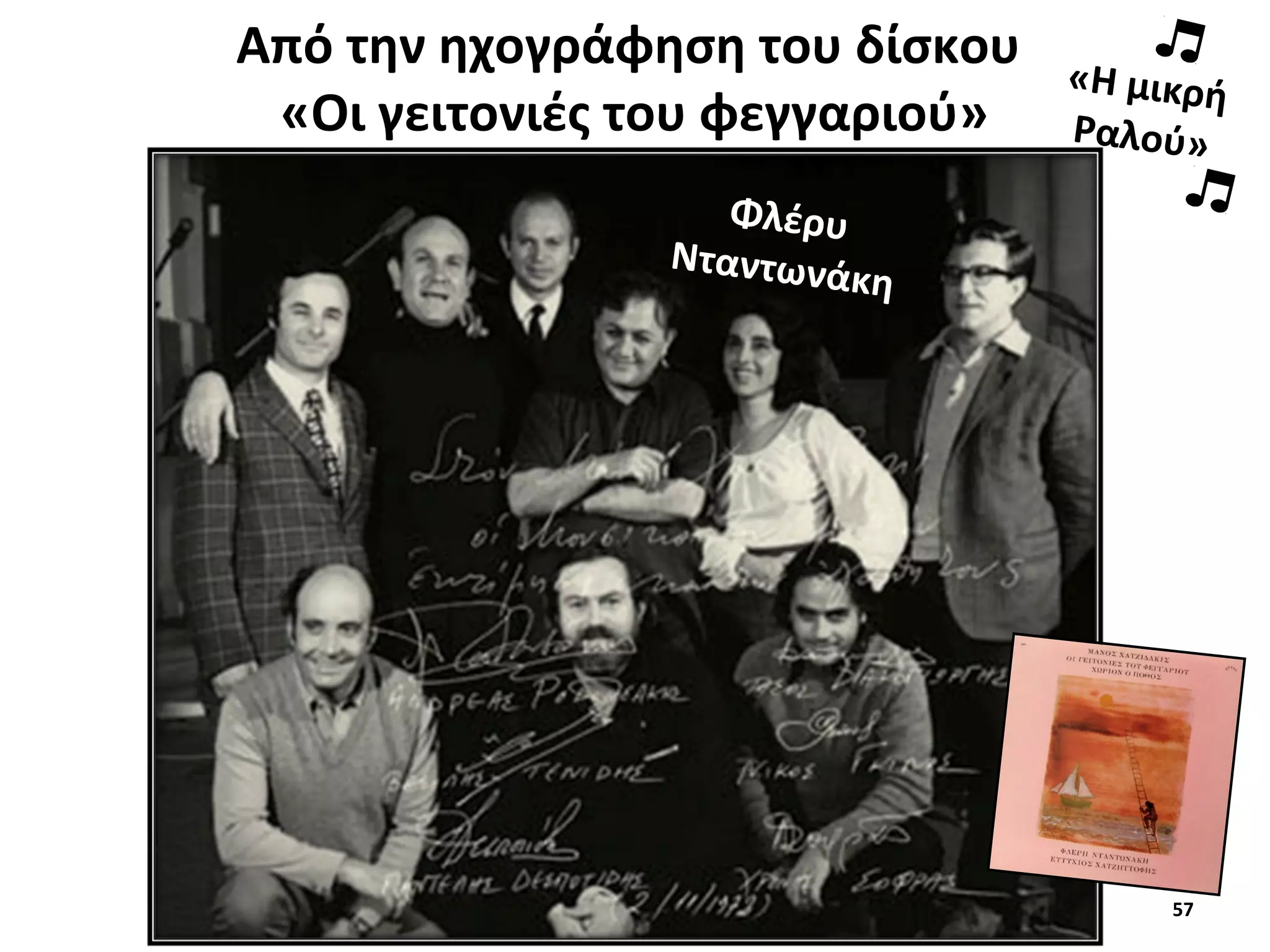 57
Από την ηχογράφηση του δίσκου
«Οι γειτονιές του φεγγαριού»
Φλέρυ
Νταντωνάκη
«Η μικρή
Ραλού»
 