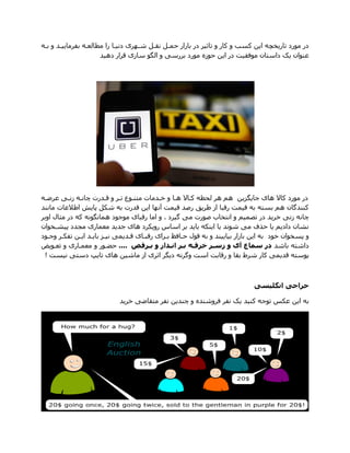 ‫دنیاا‬ ‫شاهری‬ ‫نتال‬ ‫حمال‬ ‫بازار‬ ‫در‬ ‫تاثیر‬ ‫و‬ ‫کار‬ ‫و‬ ‫کس‬ ‫ازن‬ ‫تارزخهه‬ ‫مورد‬ ‫در‬‫باه‬ ‫و‬ ‫بفرمازیاد‬ ‫مطالعاه‬ ‫را‬
‫دهید‬ ‫قرار‬ ‫سازی‬ ‫الگو‬ ‫و‬ ‫بررسی‬ ‫مورد‬ ‫حوزه‬ ‫ازن‬ ‫در‬ ‫موفتیت‬ ‫داستان‬ ‫زک‬ ‫عنوان‬
‫عرضاه‬ ‫زنای‬ ‫چاناه‬ ‫قادرت‬ ‫و‬ ‫تار‬ ‫متناوع‬ ‫خادمات‬ ‫و‬ ‫هاا‬ ‫کااال‬ ‫لحظه‬ ‫هر‬ ‫هو‬ ‫هازگبزن‬ ‫های‬ ‫کاال‬ ‫مورد‬ ‫در‬
‫مانند‬ ‫العات‬ ‫ا‬ ‫پازش‬ ‫شکل‬ ‫به‬ ‫قدرت‬ ‫ازن‬ ‫آنها‬ ‫قیمت‬ ‫رصد‬ ‫رز‬ ‫از‬ ‫رقبا‬ ‫قیمت‬ ‫به‬ ‫بسته‬ ‫هو‬ ‫کنندگان‬
‫گیرد‬ ‫می‬ ‫صورت‬ ‫انتخای‬ ‫و‬ ‫تصمیو‬ ‫در‬ ‫خرزد‬ ‫زنی‬ ‫چانه‬.‫در‬ ‫که‬ ‫همانگونه‬ ‫موهود‬ ‫رقبای‬ ‫اما‬ ‫و‬‫اوبر‬ ‫مثام‬
‫پیشاخوان‬ ‫مجدد‬ ‫معماری‬ ‫هدزد‬ ‫های‬ ‫روزکرد‬ ‫اساس‬ ‫بر‬ ‫بازد‬ ‫ازنکه‬ ‫زا‬ ‫شوند‬ ‫می‬ ‫حذف‬ ‫زا‬ ‫دادزو‬ ‫نشان‬
‫قوم‬ ‫به‬ ‫و‬ ‫بیازیند‬ ‫بازار‬ ‫ازن‬ ‫به‬ ‫خود‬ ‫پسخوان‬ ‫و‬‫با‬ ‫حاافظ‬‫تفکار‬ ‫ازان‬ ‫بازاد‬ ‫نیاب‬ ‫قادزمی‬ ‫رقباای‬ ‫رای‬‫وهاود‬
‫باشد‬ ‫داشته‬‫در‬‫سماع‬‫آی‬‫و‬‫زسر‬‫قره‬ ‫خ‬‫بر‬‫انرااز‬‫و‬‫ق‬ ‫بر‬....‫تعاوز‬ ‫و‬ ‫معمااری‬ ‫و‬ ‫حضاور‬
‫ر‬ ‫و‬ ‫بتا‬ ‫شرا‬ ‫کار‬ ‫قدزمی‬ ‫پوسته‬‫نیست‬ ‫دستی‬ ‫تازپ‬ ‫های‬ ‫ماشین‬ ‫از‬ ‫اثری‬ ‫دزگر‬ ‫وگرنه‬ ‫است‬ ‫قابت‬!
‫انگلیسی‬ ‫اجی‬ ‫ح‬
‫خرزد‬ ‫متتاضی‬ ‫نفر‬ ‫چندزن‬ ‫و‬ ‫فروشنده‬ ‫نفر‬ ‫زک‬ ‫کنید‬ ‫توهه‬ ‫عکس‬ ‫ازن‬ ‫به‬
 