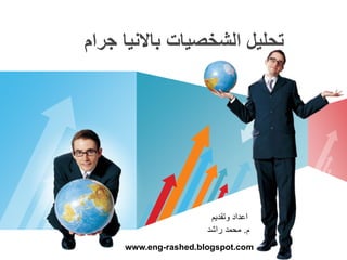 LOGO
‫جرام‬ ‫باالنٌا‬ ‫الشخصٌات‬ ‫تحلٌل‬
www.eng-rashed.blogspot.com
‫وتقدٌم‬ ‫اعداد‬
‫م‬.‫راشد‬ ‫محمد‬
 
