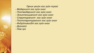 орчин үеийн гоо зүйн онолын тухай ойлголт | PPT