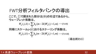 FWT分析フィルタバンクの導出
327.4 高速ウェーブレット変換
（導出終わり）
 