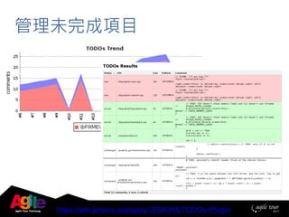 管理未完成項目
https://wiki.jenkins.io/display/JENKINS/TODOs+Plugin
 