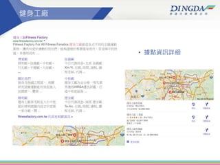 健身工廠
• 據點資訊詳細
 