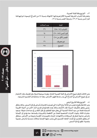 ٤٦ ecrfeg
info@ecrfeg.org www.ecrfeg.org/ar
: -٣
، ٪٧٠ ¯
.٪٣٫٥ ،٪٢٦٫٣
(٤٥:١٨)٣٦
(٧٠:٤٥)١٤
(١٨ )٢
٢٦
٧٨
، ­
. ،­ ­
-٤
، ­
،
، ،
،­ ­
­
. ،
 