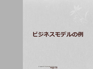 Confidential & Proprietary © Copyright 2017~18 by Hiro Satoh、All rights reserved.
ビジネスモデルの例
Page-18
 