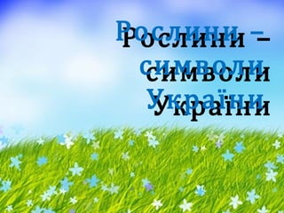 Рослини –Рослини –
символисимволи
УкраїниУкраїни
 