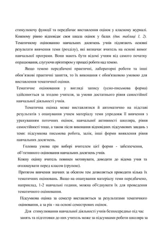 Загальні критерії оцінювання навчальних досягнень учнів з особливостями ...