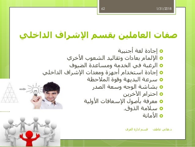 قسم إدارة الغرف د.هاني عاطف المكاتب الامامية و ا…