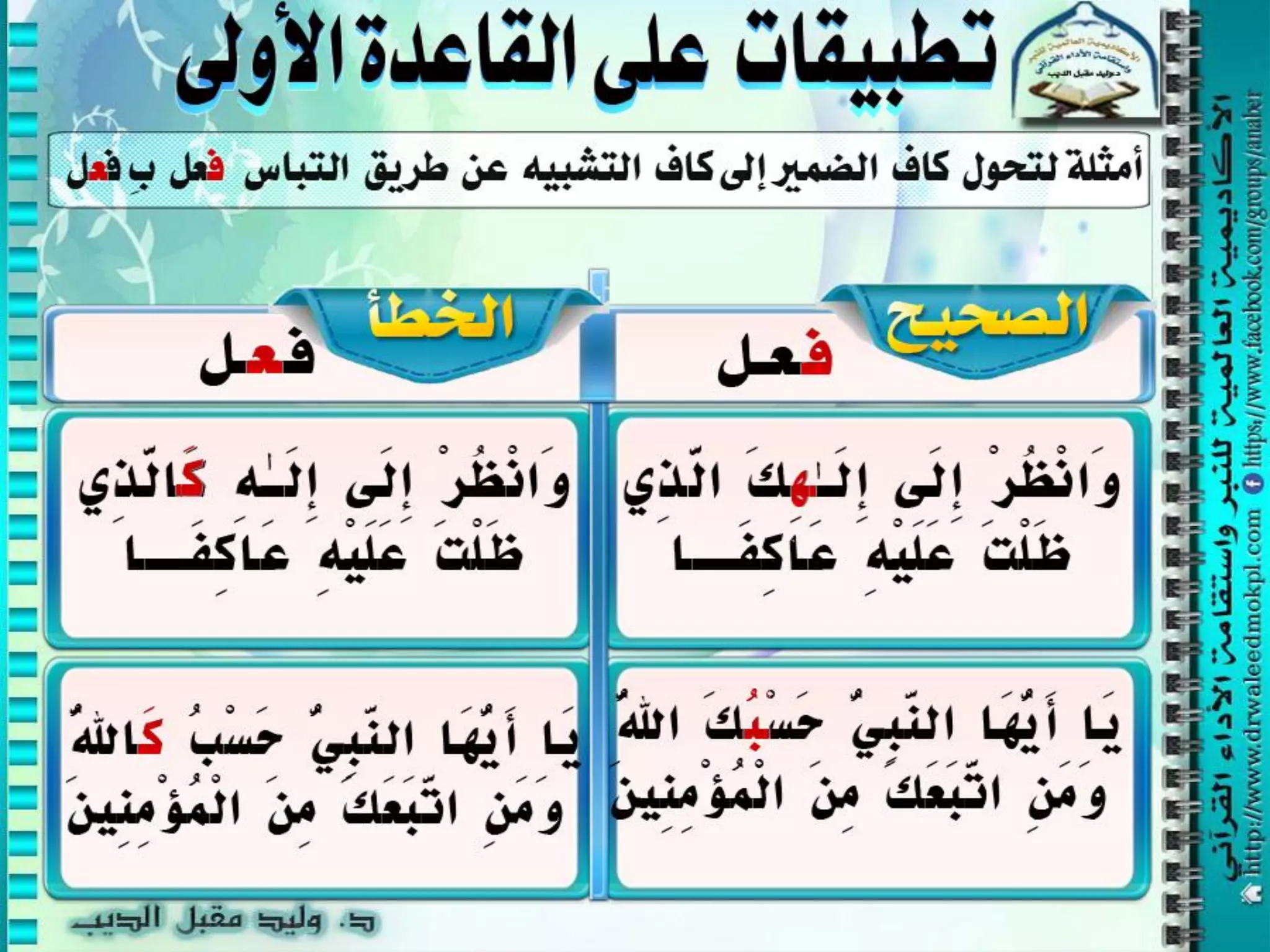 شرائح المحاضرة الرابعة من دورة النبر الثالثة للنبر واستقامة الأداء القرآني الدكتور وليد مقبل الديب