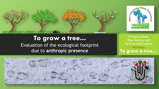 Evaluation of the ecological footprint
due to anthropic presence To grow a tree…
Primary School
Ripa Teatina and
Torrevecchia Teatina
Workshop
To grow a tree…
 
