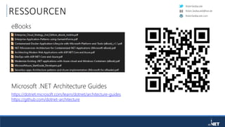 RobinSedlaczek
RobinSedlaczek.com
Robin.Sedlaczek@live.de
RESSOURCEN
https://dotnet.microsoft.com/learn/dotnet/architecture-guides
https://github.com/dotnet-architecture
Microsoft .NET Architecture Guides
eBooks
 