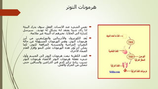 ‫التوتر‬ ‫هرمونات‬

‫نفس‬
‫الشيء‬
‫عند‬
،‫االنسان‬
‫العقل‬
‫سوف‬
‫يدرك‬
‫البي‬
‫ئة‬
‫اذا‬
‫رأى‬
‫شيئا‬
‫يعتقد‬
‫انه‬
‫يشكل‬
‫له‬
،‫تهديد‬
‫سيرس‬
‫ل‬
‫إشارة‬
‫الى‬
،‫الخاليا‬
‫تخبرهم‬
‫ان‬
‫البيئة‬
‫غير‬
‫مالئمة‬
.

‫عد‬ُ‫ي‬
‫الكورتيزول‬
‫واألدرينالين‬
‫والنورإبنفرين‬
‫من‬
‫أ‬
‫برز‬
‫هرمونات‬
،‫التوتر‬
‫وهي‬
‫الهرمونات‬
‫المسؤولة‬
‫عن‬
‫حالة‬
‫التغيرات‬
‫المزاجية‬
‫والجسدية‬
‫المرافقة‬
،‫للتوتر‬
‫كم‬
‫ا‬
‫يمكن‬
‫أن‬
‫ر‬ِ‫ث‬‫ؤ‬ُ‫ت‬
‫هذه‬
‫الهرمونات‬
‫على‬
‫النمو‬
‫وإفراز‬
‫الغد‬
‫د‬
‫الصماء‬
‫خرى‬ُ‫األ‬

‫الغدد‬
‫الكظرية‬
‫تبعث‬
‫هرمونات‬
‫التوتر‬
‫الى‬
‫الجسم‬
‫وأو‬
‫ل‬
‫شيء‬
‫تفعله‬
‫هرمونات‬
‫التوتر‬
‫األعضاء‬
‫هرمونات‬
‫التوتر‬
‫تسبب‬
‫زيادة‬
‫تركيز‬
‫الدم‬
‫في‬
‫الذراعين‬
‫والساقين‬
‫ح‬
‫تى‬
‫تتمكن‬
‫من‬
‫الجري‬
‫والقتل‬
.
 