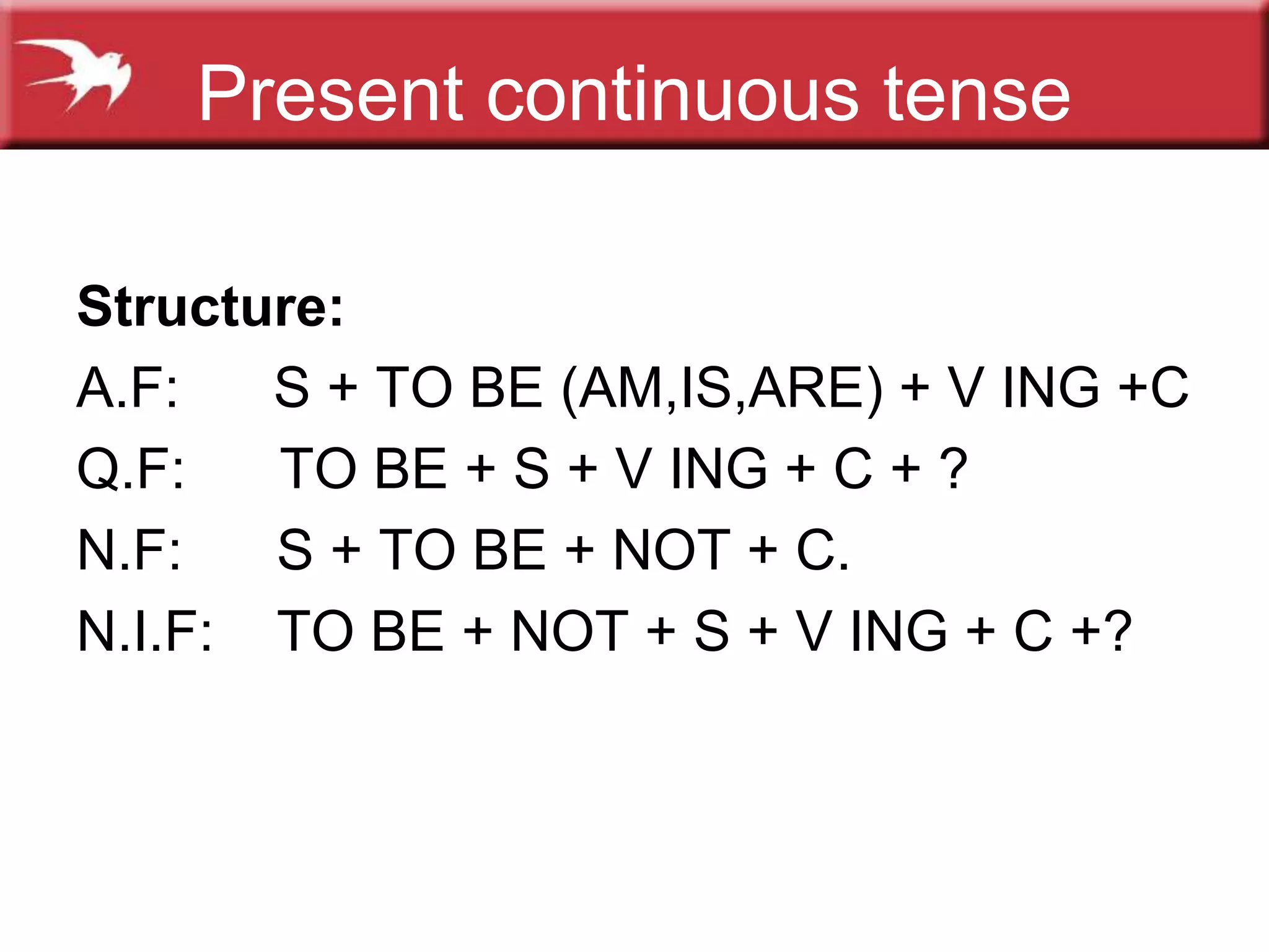 زمان حال جاری present continuous tense | PPTX