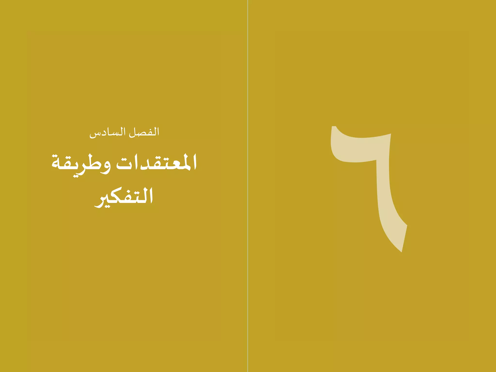 115 114
6
‫السادس‬ ‫الفصل‬
‫وطريقة‬ ‫املعتقدات‬
‫التفكير‬
 