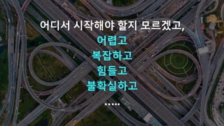 © 2021, Amazon Web Services, Inc. or its affiliates. All rights reserved.
© 2021, Amazon Web Services, Inc. or its affiliates. All rights reserved.
어디서 시작해야 할지 모르겠고,
어렵고
복잡하고
힘들고
불확실하고
…..
 