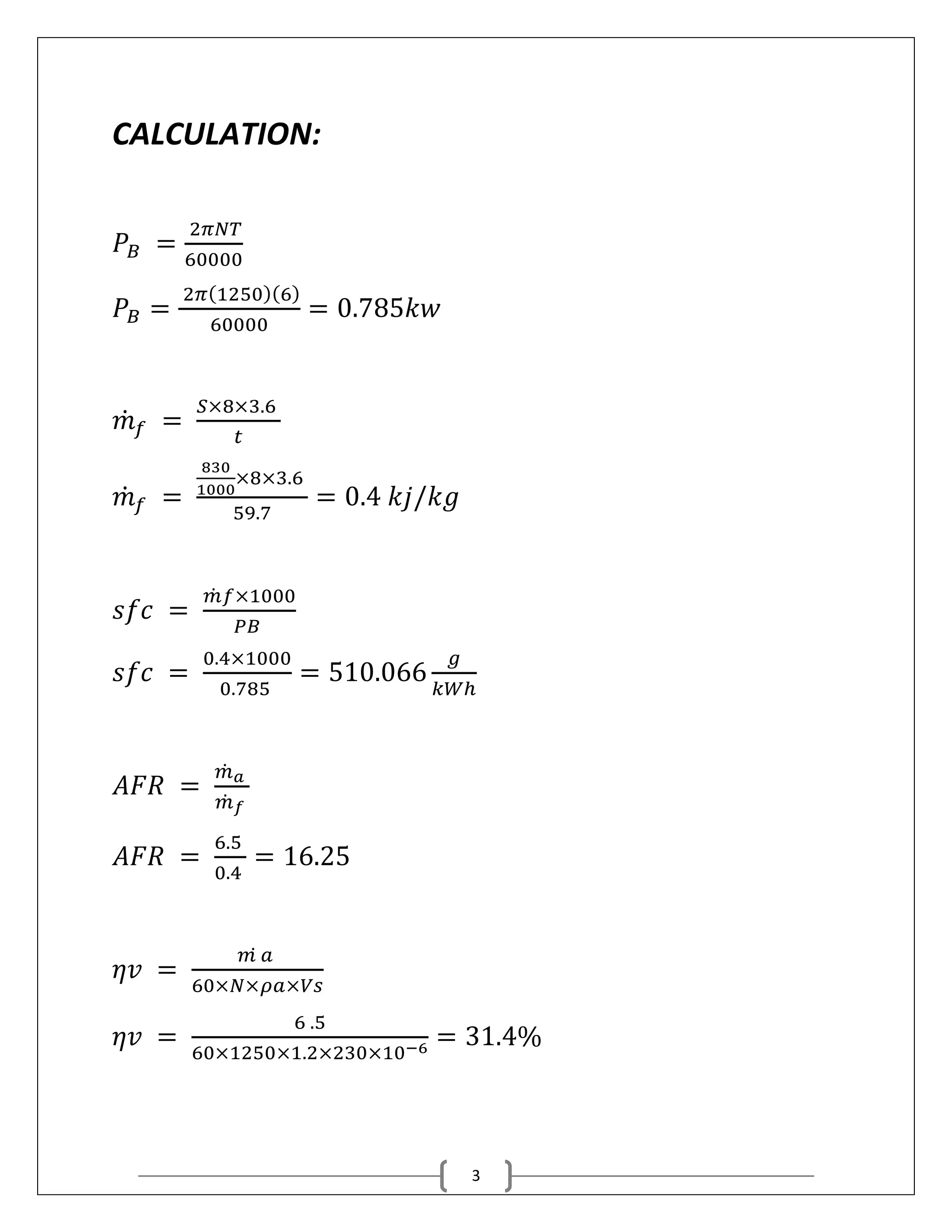 I.C ENGINE LAB. Performance of The Four Strokes Diesel Engine | PDF