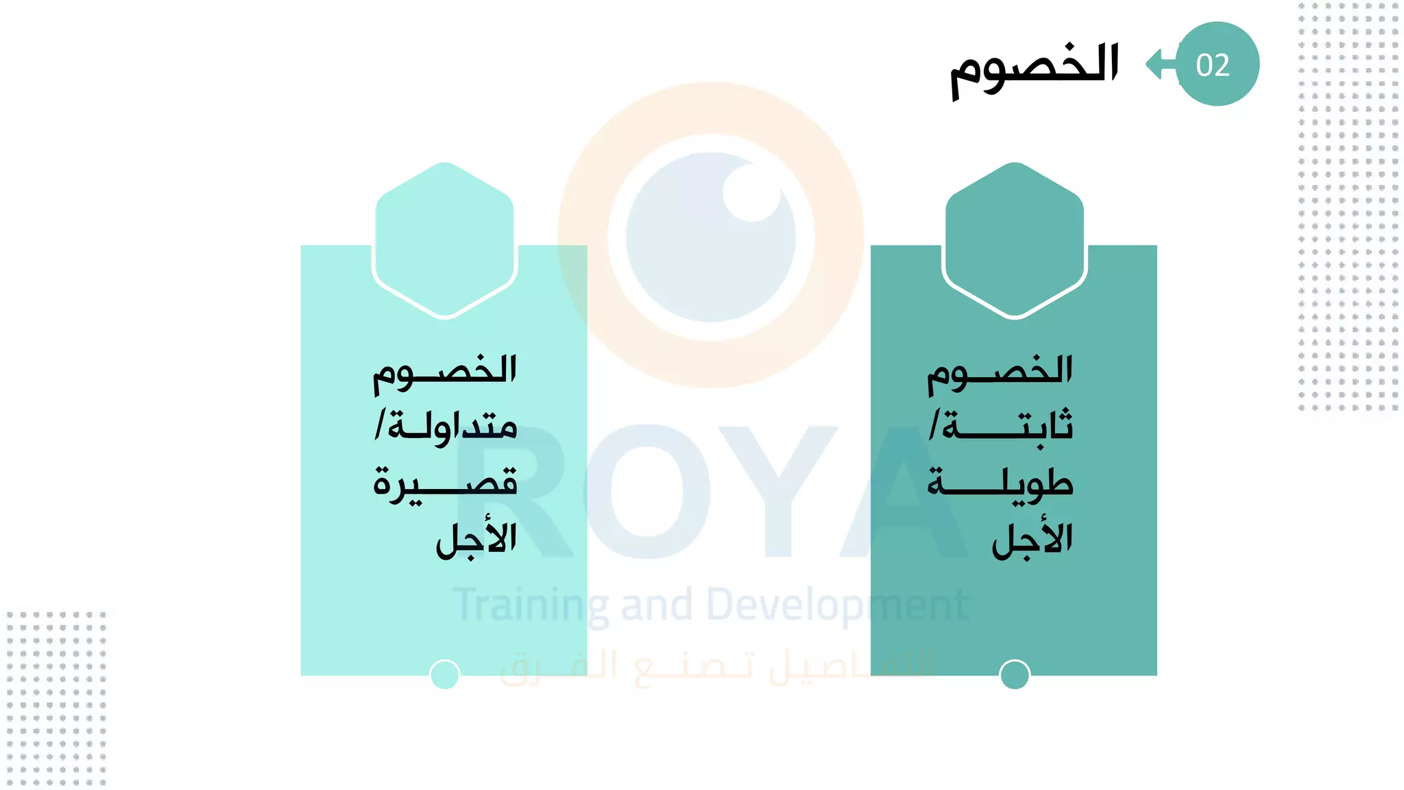 ‫اليهوم‬
‫ــوم‬‫ـ‬‫اليه‬
‫ثابتــــــة‬
/
‫ـــــة‬
‫ـ‬‫يويل‬
‫ع‬ ‫ا‬
‫ــوم‬
‫ـ‬‫اليه‬
‫ـة‬‫ـ‬‫متداول‬
/
‫ــــيرة‬‫ـ‬‫اه‬
‫ع‬ ‫ا‬
02
 