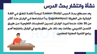 ‫الدرس‬ ‫بحث‬ ‫وانتشار‬ ‫نشأة‬
‫شبحبثشاربرل‬ ‫صبلل‬ ‫رش‬ ‫ي‬
(Lesson Study)
‫بتش‬ ‫لبيشفبهشارل‬ ‫شركلكبتشم‬‫مرجكبت‬
‫اريابانيتشعلىشارلريقت‬
(jugyokenkyuu)
‫برش‬ ‫بذشاك‬ ‫هاشفبهشارياببامش‬ ‫براشاستخرا‬
‫ش‬
50
‫ريبيش‬ ‫ش‬ ‫ليكيبتشعب‬ ‫شارككالسبااشارت‬ ‫اشقبرلاشارياببامشمحسبي‬ ‫بر‬ ‫شع‬ ‫ًبا‬ ‫عا‬
‫رشذركشعلىشنلاقشواسعشفهشاريابامشباعتئالر‬ ‫شوشاعتشب‬ ‫شارترليجه‬ ‫ارتحس‬
‫ش‬ ‫اشارب‬
‫لكي‬ ‫يتشرلك‬ ‫كيتشاركه‬ ‫جشارت‬ ‫برا‬
.
 