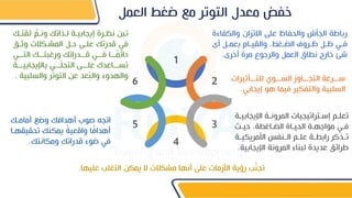 ‫العم‬ ‫ضوط‬ ‫مع‬ ‫التوتر‬ ‫معدل‬ ‫خفض‬
1
2
4
5
6
3
‫والكفاء‬ ‫االتزان‬ ‫على‬ ‫والحفاظ‬ ‫ش‬ ‫الا‬ ‫ربااة‬
‫ة‬
‫غ‬‫غ‬‫بعم‬ ‫غام‬
‫غ‬‫والقي‬ ‫غوطل‬
‫غ‬‫الض‬ ‫غروف‬
‫غ‬ ‫غ‬‫غ‬ ‫غي‬
‫غ‬‫ف‬
‫خر‬ ‫مرة‬ ‫والرهوع‬ ‫العم‬ ‫نطاق‬ ‫خارج‬ ‫شئ‬
.
‫ايرات‬ ‫للتغغغ‬ ‫السغغغوي‬ ‫التاغغغاوز‬ ‫غغغرعة‬
‫إيااب‬ ‫هو‬ ‫فيما‬ ‫والتفكير‬ ‫السلبية‬
‫ي‬
.
‫ايياا‬ ‫غة‬
‫غ‬‫المرون‬ ‫غتراتيايات‬
‫غ‬ ‫إ‬ ‫غم‬
‫غ‬‫تعل‬
‫غة‬
‫غ‬‫بي‬
‫غ‬
‫غ‬‫دي‬ ‫الضغاغطةل‬ ‫غاة‬
‫غ‬‫الحي‬ ‫مواههغة‬ ‫فغي‬
‫غة‬‫غ‬‫احمريكي‬ ‫غنفي‬‫غ‬‫ال‬ ‫غم‬‫غ‬‫عل‬ ‫غة‬‫غ‬‫رابط‬ ‫غذكر‬‫غ‬‫ت‬
‫اييااب‬ ‫المرونة‬ ‫لبناء‬ ‫عديدة‬ ‫ارائق‬
‫ية‬
.
‫عليها‬ ‫التولب‬ ‫يمكن‬ ‫ال‬ ‫مشكالت‬ ‫نها‬ ‫على‬ ‫احزمات‬ ‫رؤية‬ ‫ب‬َّ‫ن‬‫تا‬
.
‫مامغك‬ ‫وضع‬ ‫هدافك‬ ‫صوب‬ ‫اتاه‬
‫تحقيقهغ‬ ‫يمكنك‬ ً
‫ة‬‫واقعي‬ ‫ا‬ً
‫ف‬‫هدا‬
‫ا‬
‫ومكانتك‬ ‫قدراتك‬ ‫ضوء‬ ‫في‬
.
‫اقتغ‬ ِّ
‫ونغم‬ ‫لغذاتك‬ ‫إياابيغة‬ ‫نظغرة‬ ‫تبن‬
‫ك‬
‫واغق‬ ‫المشغكالت‬ ‫دغ‬ ‫علغى‬ ‫قدرتك‬ ‫في‬
‫التغغغي‬ ‫ورغبتغغغك‬ ‫قغغغدراتك‬ ‫فغغغي‬ ‫غغغا‬ً
‫م‬‫دائ‬
‫بايياابيغغغة‬ ‫غغغي‬ّ‫ل‬‫التح‬ ‫علغغغى‬ ‫تسغغغاعدك‬
‫والسلبي‬ ‫التوتر‬ ‫عن‬ ‫عد‬ُ‫ب‬‫وال‬ ‫والهدوء‬
‫ة‬
.
 