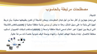 ‫قالحاسوب‬ ‫مةتقتة‬ ‫مصتبحا‬
‫الشقنة‬
:
‫قو‬ ‫محبيوة‬ ‫تلوا‬ ‫قتقي‬ ‫تنووي‬ ‫أي‬ ‫لبشوقنة‬ ‫ويمنوي‬ ‫بوما‬ ‫الم‬ ‫تقادم‬ ‫أجم‬ ‫مي‬ ً‫ا‬ ‫م‬ ‫أنثة‬ ‫أو‬ ‫يي‬ ‫جلا‬ ‫وصم‬ ‫هي‬
‫توةقت‬ ‫ي‬
‫محبيوة‬ ‫منتتوة‬ ‫قشوقة‬ ‫يسوم‬ ‫أي‬ ‫يمنوي‬ ‫ما‬ ‫وهتا‬ ‫المثام‬ ‫سقيم‬ ‫عب‬ ‫ما‬ ‫قناية‬ ‫ئي‬ ‫أجل‬
(
LAN)
‫ئالشوقنة‬ ‫ن‬ ‫وقوال‬
‫ة‬ ‫واسو‬ ‫منتتوة‬ ‫شوقنة‬ ‫تسوم‬ ‫اعوال‬ ‫عقوة‬ ‫أجلو‬ ‫قويي‬ ‫توةقت‬ ‫التوي‬
(
WAN)
‫أسواليب‬ ‫النمقيووتة‬ ‫شوقنا‬ ‫وتسوتاد‬
‫سةع‬ ‫تا‬ ‫ااصة‬ ‫ضوخية‬ ‫ألياف‬ ‫قوصبة‬ ً‫ء‬‫وانتلا‬ ‫ادية‬ ‫ال‬ ‫اللاتف‬ ‫قشقنة‬ ً‫ء‬‫اقتدا‬ ‫لالتصام‬ ‫ة‬ ‫ماتب‬
‫عالية‬ ‫ة‬
.
 