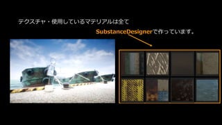 テクスチャ・使用しているマテリアルは全て
SubstanceDesignerで作っています。
 
