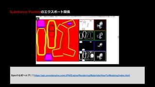 Epicの公式ヘルプにてhttps://api.unrealengine.com/JPN/Engine/Rendering/Materials/HowTo/Masking/index.html
Substance Painterのエクスポート関係
 