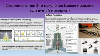 Секвенирование 3-го поколения (секвенирование
единичной молекулы)
26
 