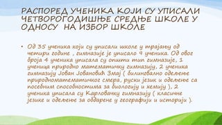 анализа након уписа у средње школе | PPT