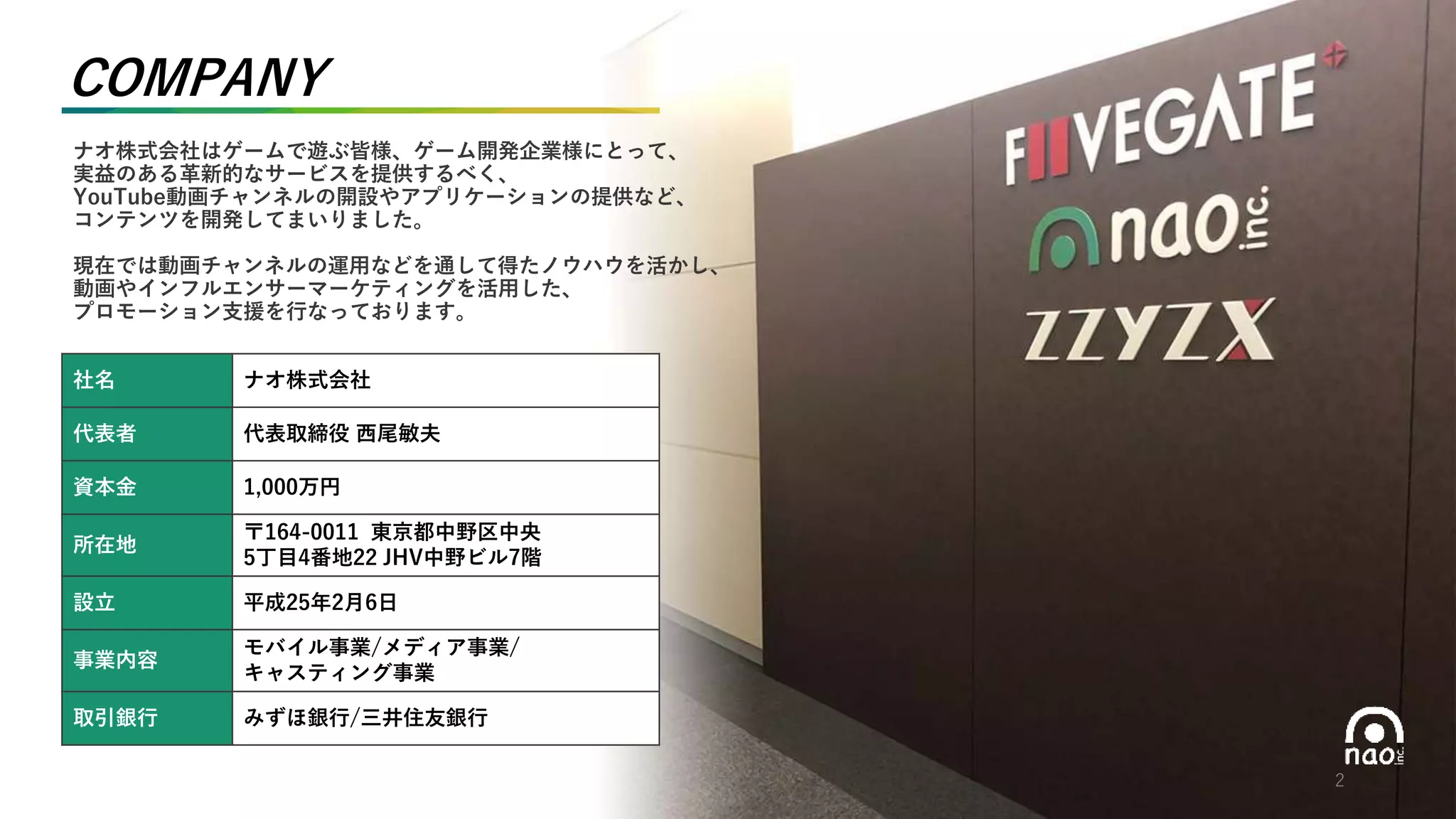 ナオ株式会社 会社紹介資料 | PPTX