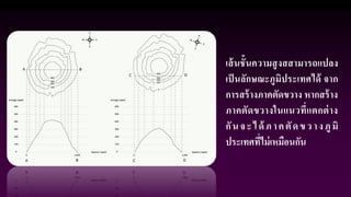 เส้นชั้นความสูงสสามารถแปลง
เป็นลักษณะภูมิประเทศได้ จาก
การสร้างภาคตัดขวาง หากสร้าง
ภาคตัดขวางในแนวที่แตกต่าง
กันจะได้ ภาคตัดขวางภูมิ
ประเทศที่ไม่เหมือนกัน
 