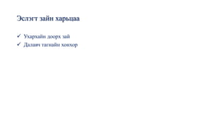 Эслэгт зайн харьцаа
✓ Ухархайн доорх зай
✓ Далавч тагнайн хонхор
 