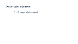 Эслэгт зайн агууламж
✓ 1-3 тунгалгийн булчирхай
 