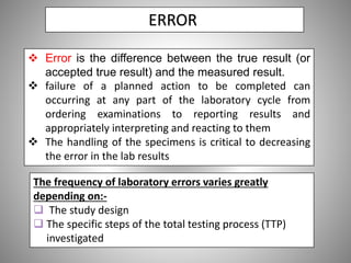 causes of laboratory errors | PDF