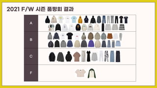 2021 F/W 시즌 품평회 결과
A
B
C
F
 