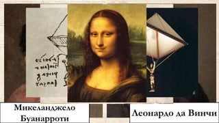 Микеланджело
Буанарроти
Леонардо да Винчи
 