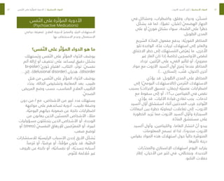 52
53
‫في‬ ‫ومشاكل‬ ،‫واضطراب‬ ،‫وقلق‬ ،‫ودوار‬ ،‫ّن‬‫ك‬‫س‬ ُ
‫م‬
‫ّل‬‫ك‬‫يش‬ ‫قد‬ ‫كما‬ ،)‫تقيؤ‬ ،‫(غثيان‬ ّ
‫الهضمي‬ ‫الجهاز‬
‫على‬ ‫أو‬ ّ‫ي‬‫فور‬ ٍ‫بشكل‬ ‫سواء‬ ،‫حة‬ ّ
‫الص‬ ‫على‬ ً‫خطرا‬
.‫الطويل‬ ‫المدى‬
‫ريع‬ ّ
‫الس‬ ‫ة‬ ّ
‫الماد‬ ‫مفعول‬ ‫يدفع‬ :‫ة‬ ّ‫الفوري‬ ‫المخاطر‬
‫تلو‬ ‫الواحدة‬ ،‫ة‬ ّ
‫عد‬ ‫كريات‬ ‫استهالك‬ ‫إلى‬ ‫والعابر‬
‫االختناق‬ ‫خطر‬ ‫إلى‬ ‫ستهلك‬ ُ
‫الم‬ ‫ض‬ ّ‫عر‬ ُ‫ي‬ ‫ما‬ ،‫خرى‬ ُ
‫األ‬
‫غير‬ ‫الغاز‬ ‫كان‬ ‫إذا‬ ً
‫(خاصة‬ ‫األوكسجين‬ ‫لنقص‬
‫تزداد‬ .‫ئتين‬ ّ‫الر‬ ‫على‬ ‫القيء‬ ‫لتأثير‬ ‫أو‬ ،)‫ممزوج‬
‫مواد‬ ‫مع‬ ‫اآلزوت‬ ‫أكسيد‬ ‫أول‬ ‫مزج‬ ُ‫ي‬ ‫عندما‬ ‫المخاطر‬
.)…‫إكستازي‬ ،‫ب‬ ّ‫قن‬ ،‫(كحول‬ ‫أخرى‬
‫ي‬ ّ
‫يؤد‬ ‫قد‬ :‫ويل‬ ّ
‫الط‬ ‫المدى‬ ‫على‬ ‫المخاطر‬
‫إلى‬ ) ّ
‫اليومي‬ ‫(كاالستهالك‬ ‫زمن‬ ُ
‫الم‬ ‫االستهالك‬
‫بسبب‬ )‫الحركات‬ ‫تنسيق‬ ،‫(رجفان‬ ‫ة‬ ّ‫عصبي‬ ‫اضطرابات‬
‫مع‬ ‫سقوط‬ ‫إلى‬ ‫أو‬ ،۱۲‫ب‬ ‫الفيتامين‬ ‫في‬ ‫نقص‬
‫ي‬ ّ
‫يؤد‬ ‫قد‬ .‫اآلليات‬ ‫قيادة‬ ‫تفادي‬ ‫يجب‬ .‫كدمات‬
‫أكسيد‬ ‫ل‬ ّ
‫أو‬ ‫استنشاق‬ ‫أثناء‬ ‫المدخنين‬ ‫قرب‬ ‫واجد‬ ّ‫الت‬
‫انبعاثات‬ ‫بين‬ ‫خطرة‬ ‫ة‬ ّ‫كيماوي‬ ‫تفاعالت‬ ‫إلى‬ ،‫اآلزوت‬
‫الخطورة‬ ‫زيد‬ ُ‫ي‬ ‫مما‬ ‫اآلزوت‬ ‫أكسيد‬ ‫ل‬ ّ
‫وأو‬ ‫السيجارة‬
.‫ة‬ ّ
‫الماد‬ ‫مستنشق‬ ‫على‬
‫أكسيد‬ ‫وأول‬ ،‫والكيتامين‬ ،‫الغاما‬ ‫انتشار‬ ّ
‫أن‬ ‫يبدو‬
‫المعلومات‬ ‫تسمح‬ ‫ال‬ ‫لذا‬ ،‫ا‬ ً
‫محدود‬ ‫اآلزوت‬
‫بقياس‬ ‫المواد‬ ‫هذه‬ ‫استهالك‬ ‫حول‬ ً‫حاليا‬ ‫رة‬ ّ
‫المتوف‬
.‫تأثيرها‬ ‫درجة‬
‫رات‬ ّ
‫والمخد‬ ‫اإلكستازي‬ ‫استهالك‬ ‫اليوم‬ ‫يتزايد‬
‫إطار‬ ،‫األحيان‬ ‫من‬ ‫كثير‬ ‫في‬ ،‫ى‬ ّ
‫ويتخط‬ .‫الجديدة‬
.‫التكنو‬ ‫حفالت‬
‫فس‬ ّ‫الن‬ ‫على‬ ‫رة‬ ّ‫المؤث‬ ‫األدوية‬
)Psychoactive Medications(
‫دواعي‬ ‫لمعرفة‬ :‫العالج‬ ‫ألدوية‬ ّ‫والمضر‬ ‫د‬ ّ‫الجي‬ ‫االستهالك‬
.‫بها‬ ‫االستخفاف‬ ‫وعدم‬ ‫االستعمال‬
‫فس؟‬ ّ‫الن‬ ‫على‬ ‫ر‬ ّ‫المؤث‬ ‫الدواء‬ ‫هو‬ ‫ما‬
‫ستهلك‬ ُ‫وي‬ ‫فس‬ ّ‫الن‬ ‫على‬ ‫ر‬ ّ‫المؤث‬ ‫واء‬ ّ
‫الد‬ ‫ف‬ َ
‫يوص‬
‫ألم‬ ‫إزالة‬ ‫أو‬ ‫تخفيـف‬ ‫على‬ ‫ليسـاعد‬ ‫دقيق‬ ‫بشكل‬
bi-polar( ّ‫ي‬‫ور‬ َ
‫خ‬ ‫اهتياج‬ ،‫اكتئاب‬ ،‫ر‬ ّ‫توت‬ : ّ
‫نفسي‬
…‫إلخ‬ ،)delusional disorder( ‫هذيان‬ ،)disorder
‫ل‬ َ‫قب‬ ‫من‬ ‫فس‬ ّ‫الن‬ ‫على‬ ‫ر‬ ّ‫المؤث‬ ‫واء‬ ّ
‫الد‬ ‫ف‬ َ
‫يوص‬
‫د‬ ّ
‫يحد‬ ،‫الحالة‬ ‫وتشخيص‬ ‫المعاينة‬ ‫بعد‬ .‫طبيب‬
‫المريض‬ ‫وضع‬ ‫حسب‬ ،‫المناسب‬ ‫العالج‬ ‫بيب‬ ّ
‫الط‬
. ّ
‫الصحي‬
‫دون‬ ‫من‬ / ‫مع‬ ،‫األشخاص‬ ‫من‬ ‫كبير‬ ‫عدد‬ ‫يستهلك‬
‫مواجهة‬ ‫على‬ ‫تساعدهم‬ ‫أدوية‬ ،‫طبيب‬ ‫وصفة‬
.‫ة‬ ّ‫اليومي‬ ‫حياتهم‬ ‫صعوبة‬ ‫عن‬ ‫ناتجة‬ ‫اضطرابات‬
‫من‬ ‫يعانون‬ ‫الذين‬ ‫ين‬ ّ‫المسن‬ ‫األشخاص‬ ، ً
‫مثال‬
‫مسؤوليات‬ ‫لون‬ ّ
‫يتحم‬ ‫الذين‬ ‫األشخاص‬ ‫أو‬ ،‫الوحدة‬
‫أو‬ )stress( ّ
‫النفسي‬ ‫لإلرهاق‬ ‫ضين‬ ّ‫المعر‬ ‫أو‬ ،‫كبيرة‬
.‫صعب‬ ‫لوضع‬
‫لالستشارات‬ ‫ة‬ ّ‫الرئيسي‬ ‫األسباب‬ ‫إحدى‬ ‫األرق‬ ‫ّل‬‫ك‬‫ش‬ ُ‫ي‬
.ً‫زمنا‬ ُ
‫م‬ ‫أو‬ ،ً‫ا‬ ّ‫عرضي‬ ‫أو‬ ،ً‫تا‬ ّ
‫مؤق‬ ‫يكون‬ ‫قد‬ .‫ية‬ ّ‫الطب‬
‫ظروف‬ ‫عن‬ ‫ناتجة‬ ‫أو‬ ،‫ة‬ ّ‫نفساني‬ ‫أو‬ ،‫ة‬ ّ‫جسدي‬ ‫أسبابه‬
.‫وم‬ ّ‫للن‬ ‫الئمة‬ ُ
‫م‬ ‫غير‬
‫فس‬ ّ‫الن‬ ‫على‬ ‫رة‬ ّ‫المؤث‬ ‫األدوية‬ | ‫ة‬ ّ‫األساسي‬ ‫المواد‬ ‫اآلزوت‬ ‫أكسيد‬ ‫أول‬ | ‫ة‬ ّ‫األساسي‬ ‫المواد‬
 