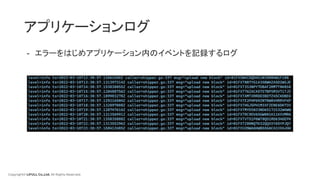 Copyright© LIFULL Co.,Ltd. All Rights Reserved.
アプリケーションログ
- エラーをはじめアプリケーション内のイベントを記録するログ
 