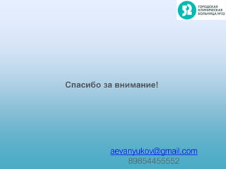 Спасибо за внимание!
aevanyukov@gmail.com
89854455552
 