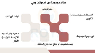 ‫وهي‬ ‫المعوقات‬ ‫من‬ ‫مجموعة‬ ‫هناك‬
‫مشخببببورلمببببنلسببببخريمل‬
‫مآلخرين‬
.
‫أ‬ ‫ك‬ ‫نقللمأل‬
.
‫هبرلحجالمشاجاوام‬
.
‫رلمشاببومدل‬ ‫اببلملتببو‬
‫ل‬ ‫مشالزمببببملشتوثيبببب‬
‫أ‬ ‫ك‬ ‫مأل‬
.
‫قم‬ ‫أجلمش‬ ‫جلمنلخ‬ ‫تجودلترويشلاتلإزا‬
.
ٍ‫ر‬ ‫مشوقتلغيرله‬
.
 