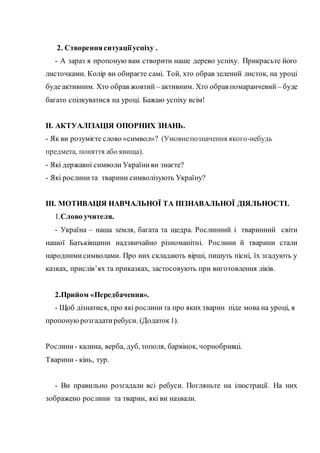 2. Створенняситуаціїуспіху .
- А зараз я пропоную вам створити наше дерево успіху. Прикрасьте його
листочками. Колір ви об...