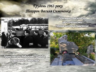 Грудень 1963 року.
Похорон Василя Симоненка
 
